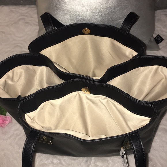 INC “HAILI TOTE”, BLACK FAUX LEATHER - Picture 6 of 15